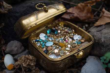 203426809-geocache-hunt-with-a-treasure-full-of-gold-and-jewels-created-with-generative-ai