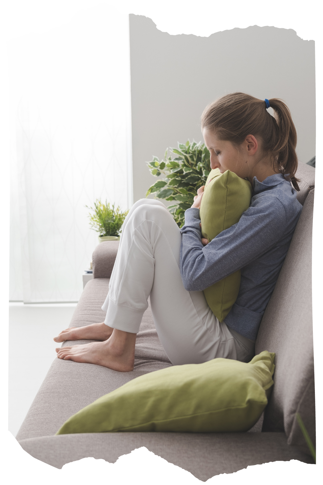 Lonely Woman on Couch