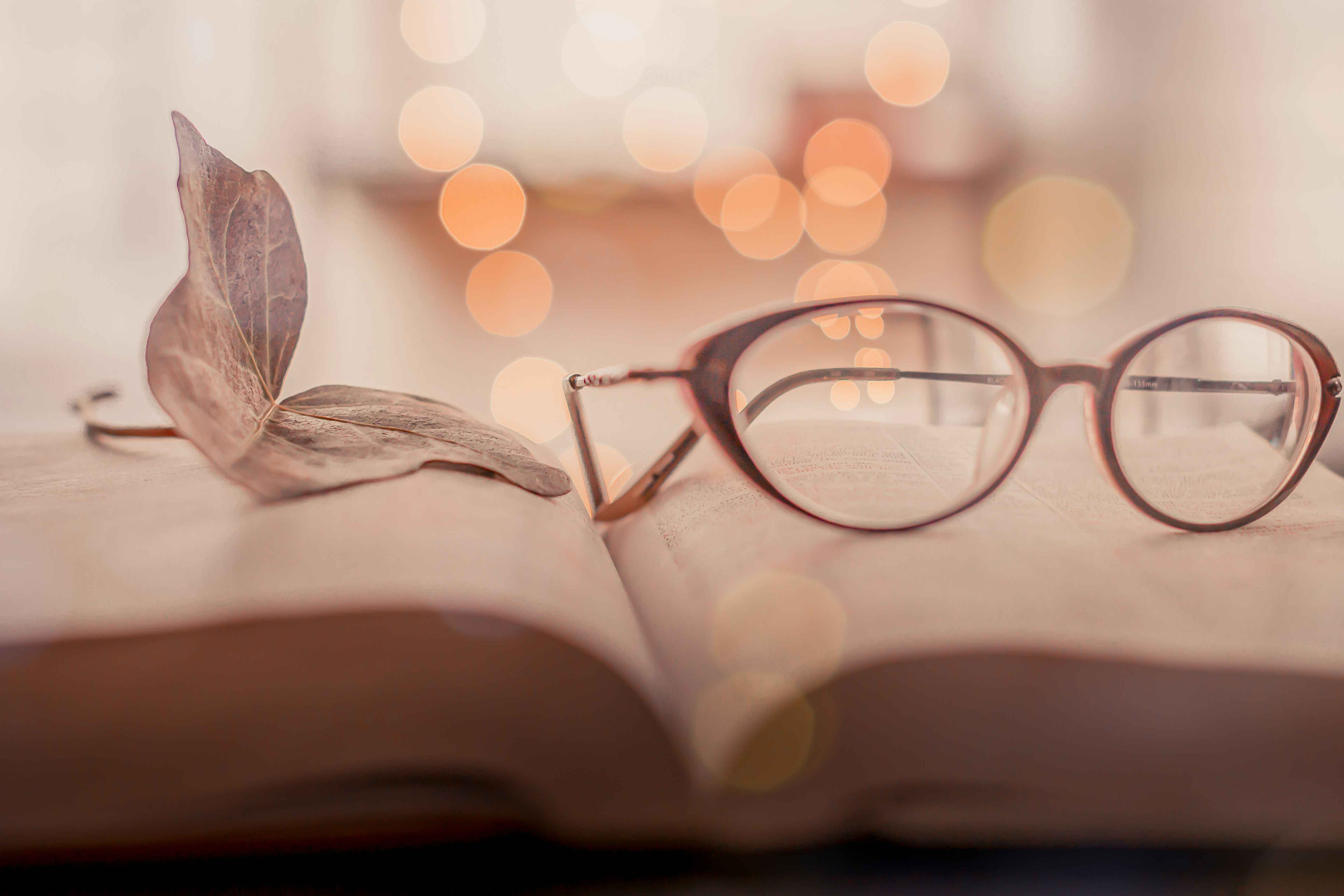 glasses and books reading