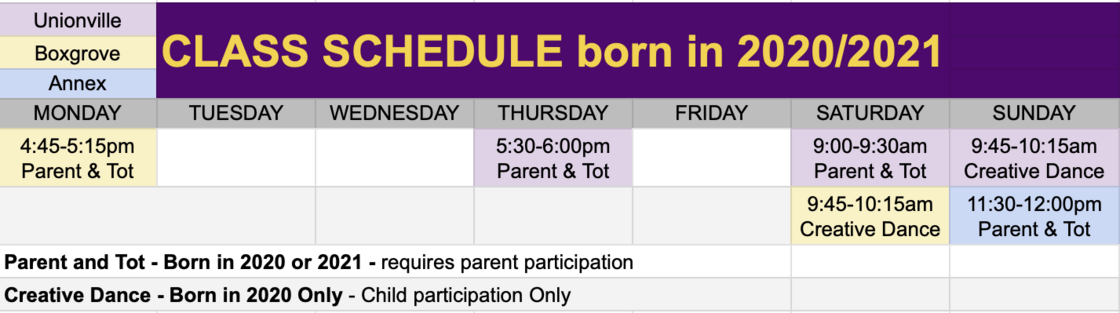 Age 3 schedule