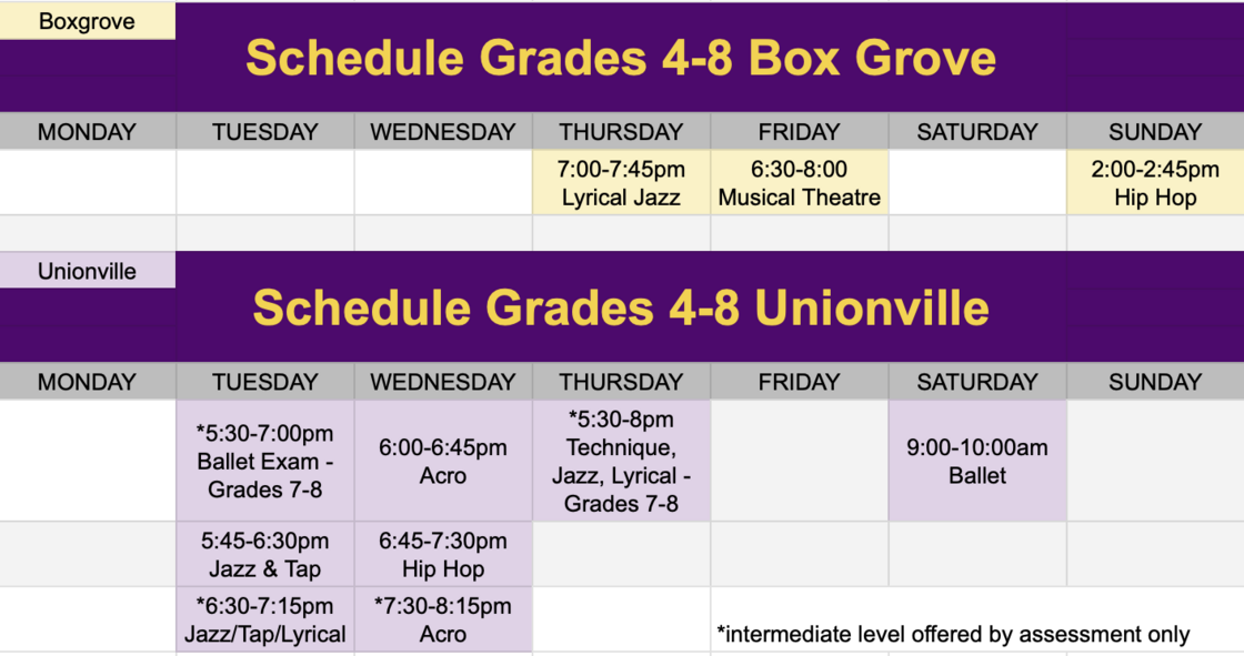 Grade 4 + Schedule April 24