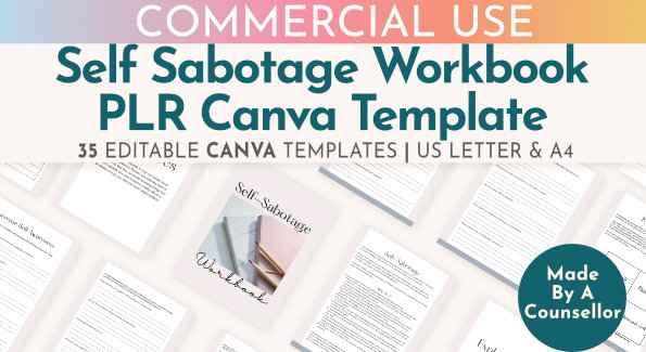 CSS self sabotage workbook canva template PLR simplero