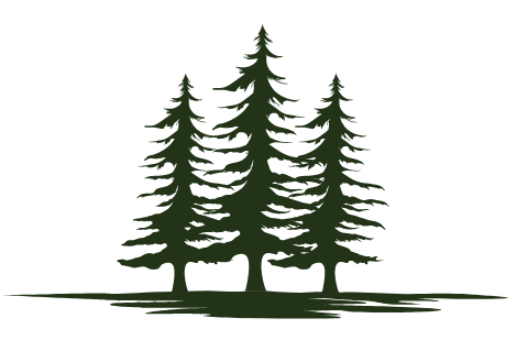 Green Retro Pine Silhouette Tree Logo