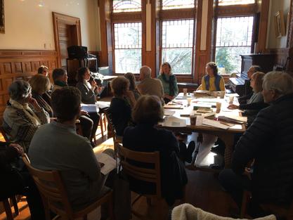 Nadine Mazzola leading an interactive workshop for the Lincoln Garden Club.