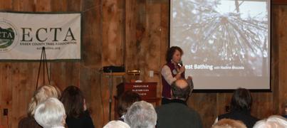 Nadine Mazzola speaking at the Essex County Trail Association Annual Meeting