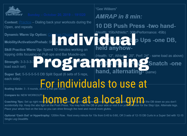 Individual Programming