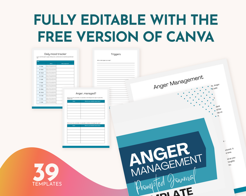CSS anger management journal PLR canva template_4