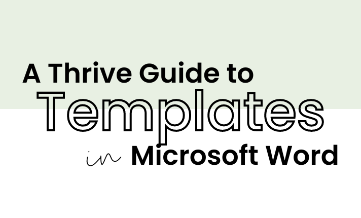 Cover - Word Templates Thrive Guide