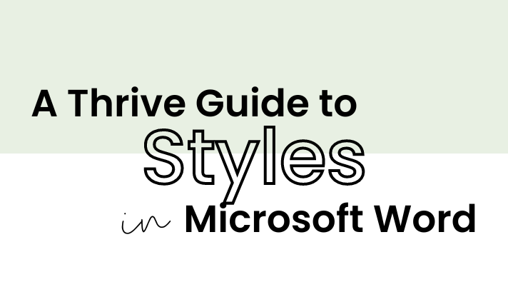 Cover - Word Styles Thrive Guide