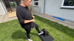 11. Maddie - Exercise  5 - No, in the learning phase, REMEMBER - the puppy's brain can't retain this exercise before it is 16 - 18 weeks, but the sooner you start the faster it gets it