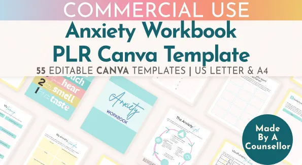 CSS anxiety workbook canva template PLR simplero