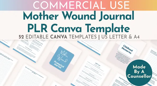CSS mother wound journal canva template PLR simplero