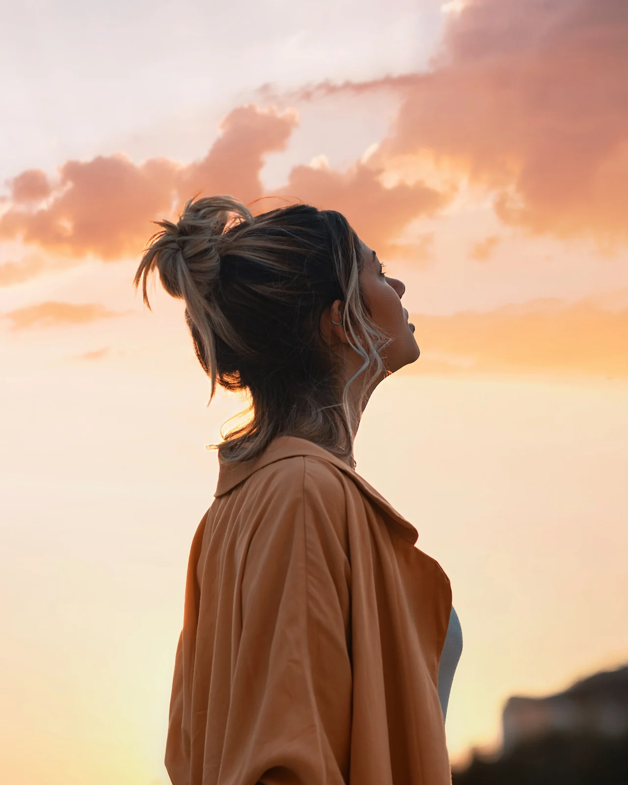 Women and sunset