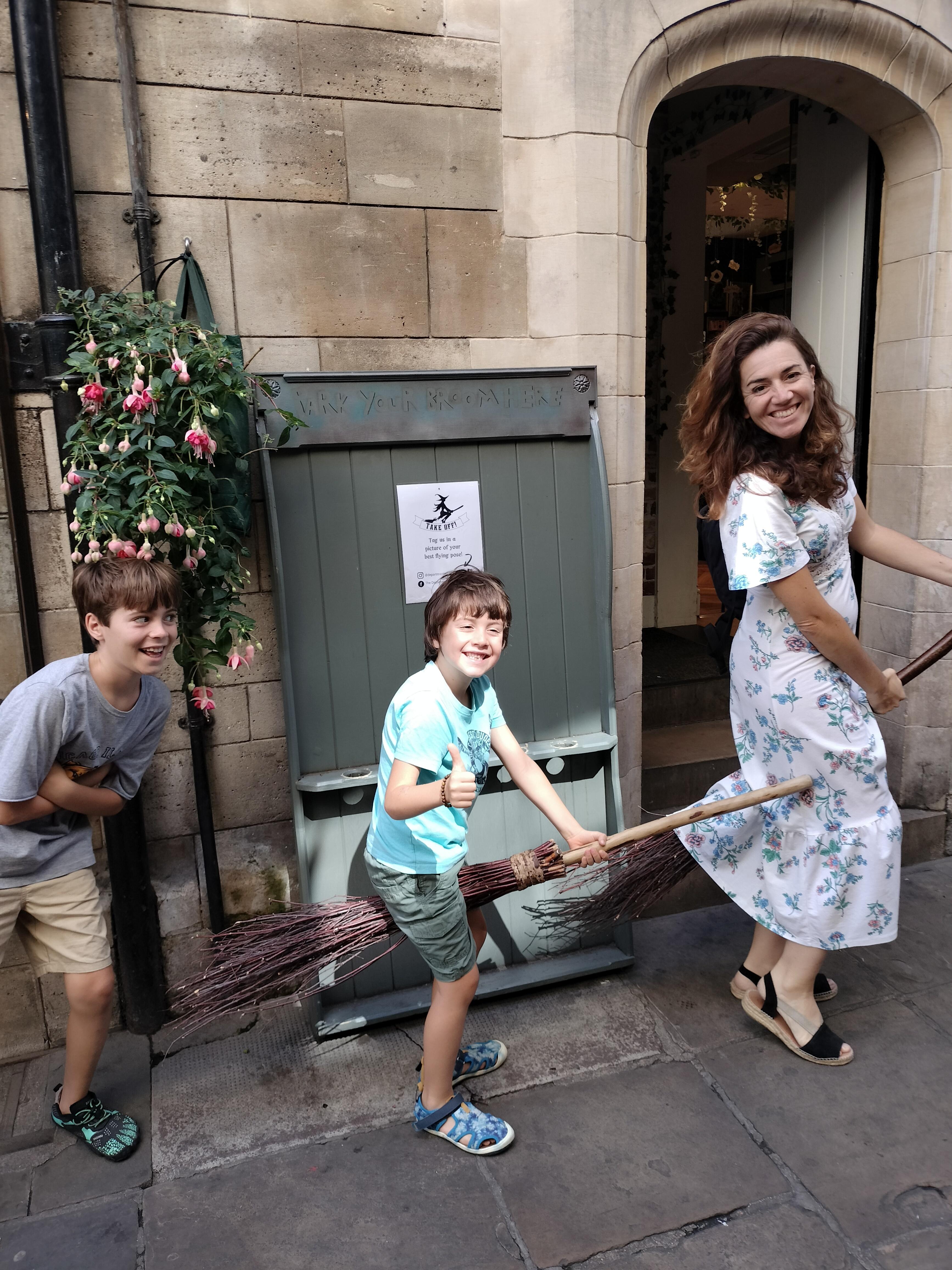 Marta and kids with escoba