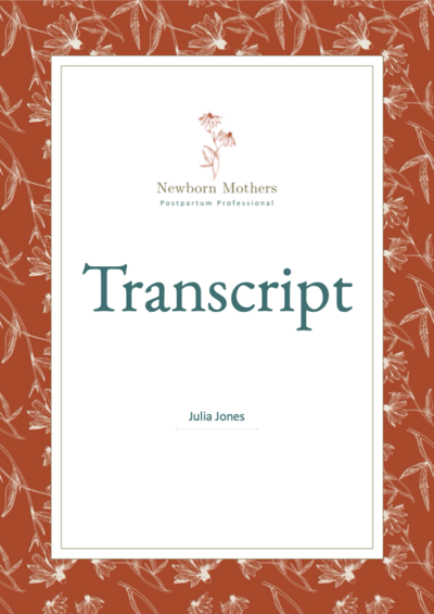 Postpartum Business Masterclass Transcript Cover