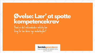 Samtalegeneratoren_Øvelse_kompetencekrav