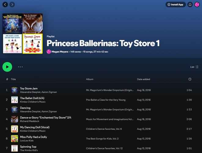 Toy store playlist snip