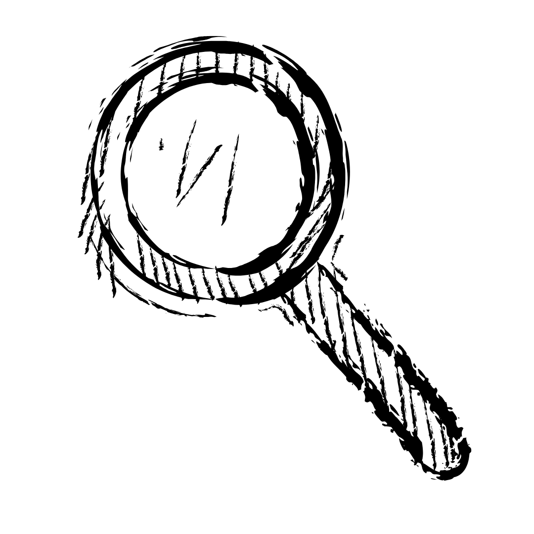 Drawn magnifying glass