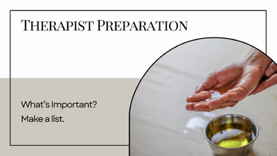 3 Therapist preparation - client care