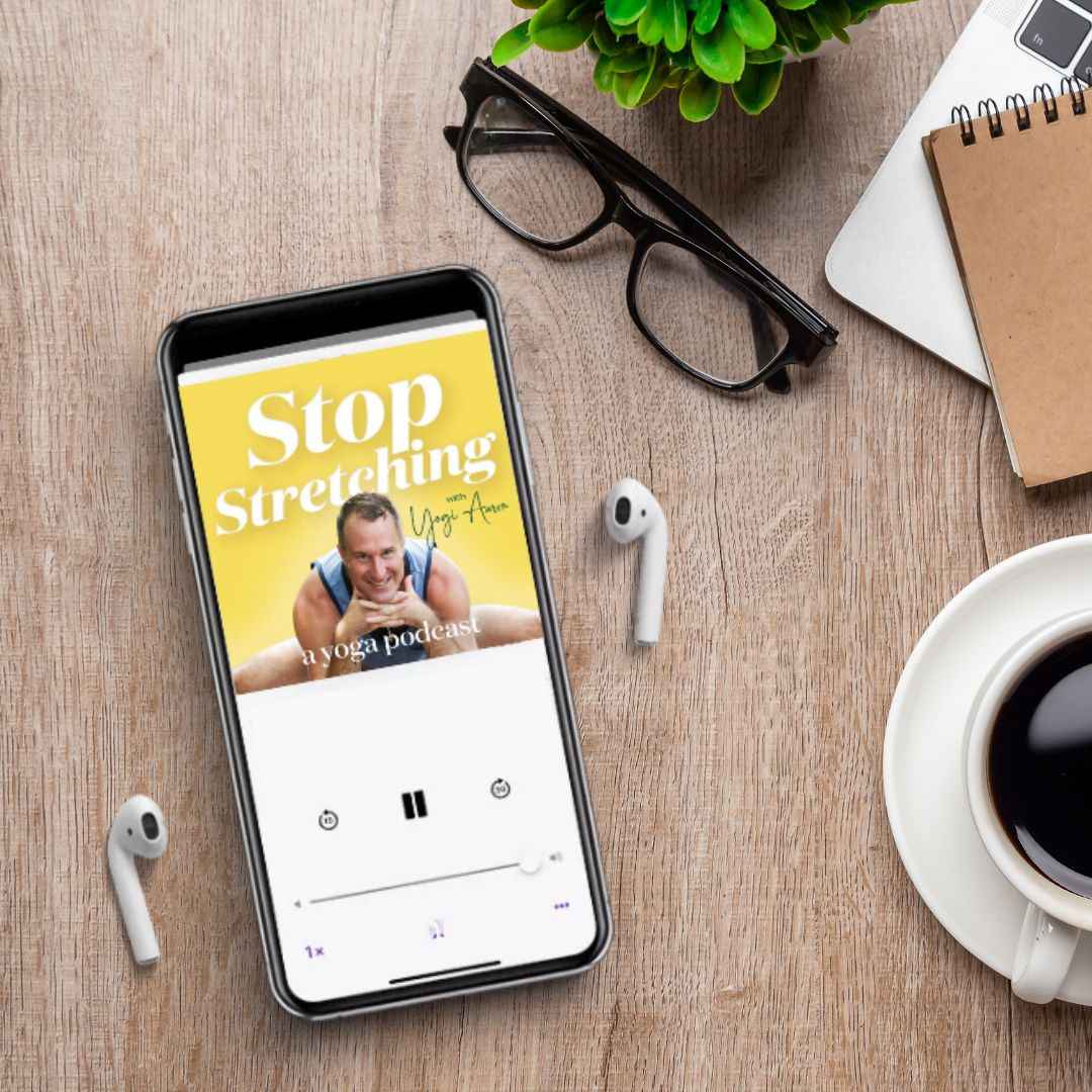 Stop Stretching Podcast with Yogi Aaron on a Phone