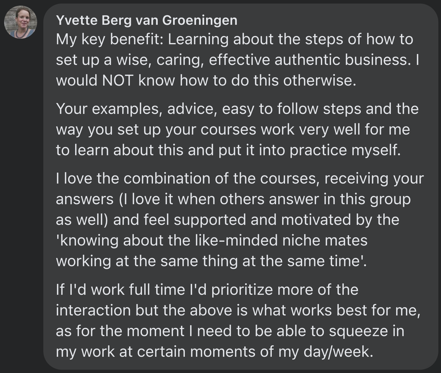 Yvette 2024 ABC testimonial