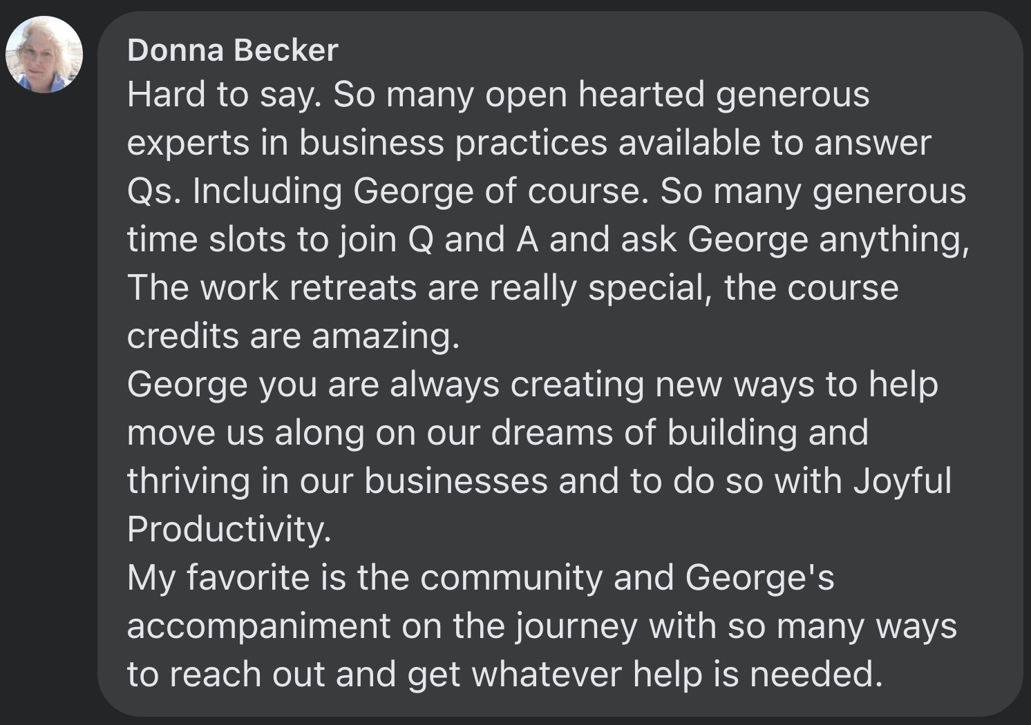 Donna Becker 2024 ABC testimonial