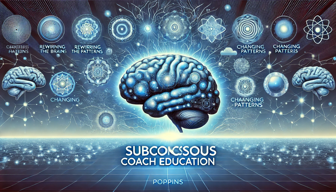 DALL·E 2024-09-29 10.00.22 - A horizontal illustration showcasing subconscious coaching education, with a focus on rewiring the brain, changing patterns, and understanding ourselv