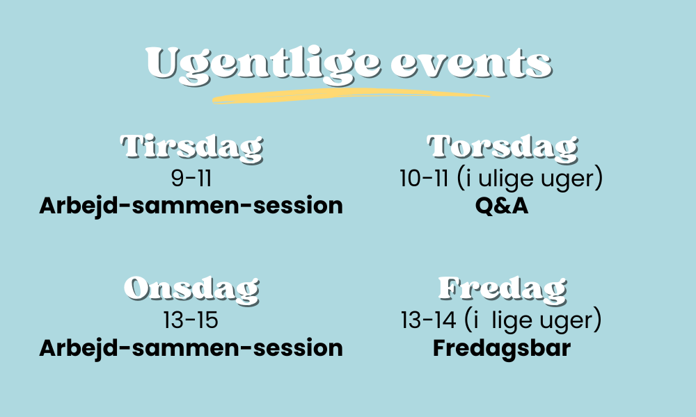 Ugentlige events - ugeplan - Klub Bøvl