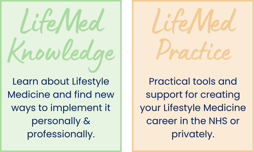 LifeMed Knowledge - Learn about Lifestyle Medicine and find new ways to implement it personally & professionally. LifeMed Practice - Practical tools and support for creating your Lifestyle Medicine career in the NHS or privately.