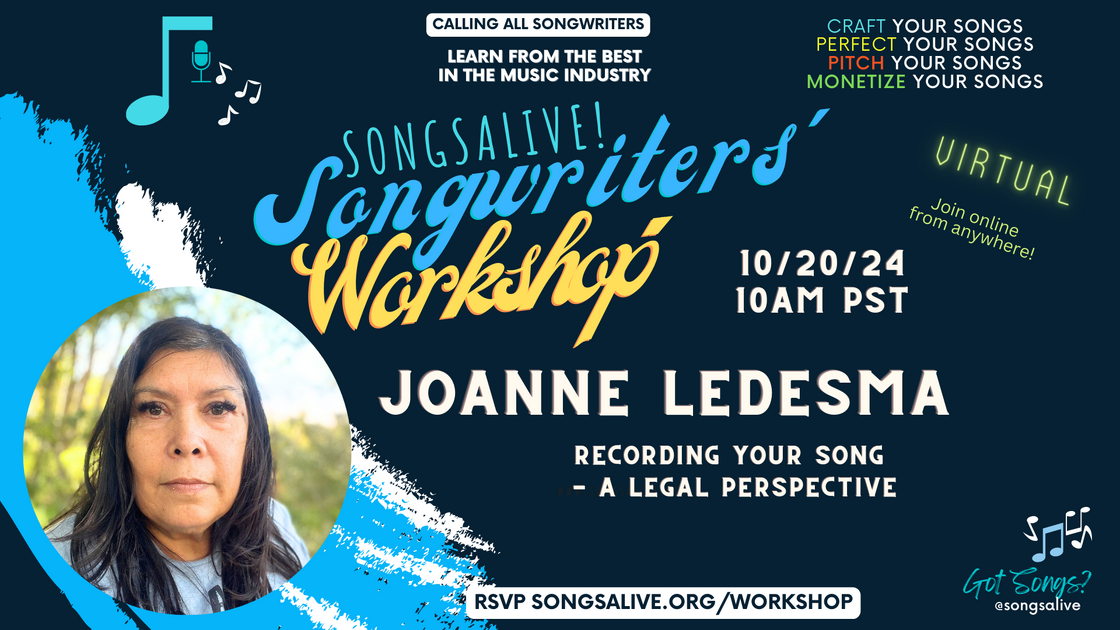 Joanne Ledesma Recording Yur Song Oct 2024 - Songsalive! Workshop