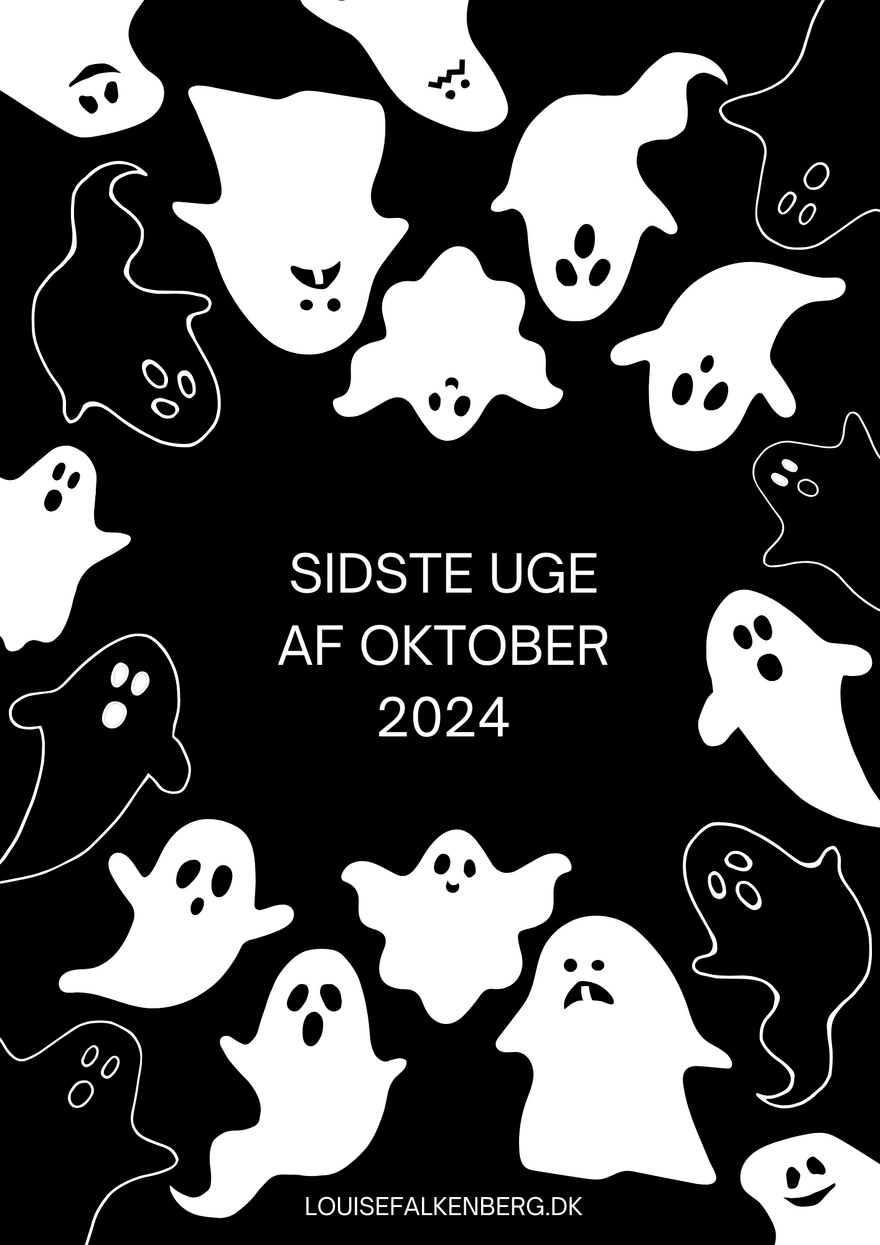 Black White Illustrative Style Cute Ghosts Halloween Event Flyer 