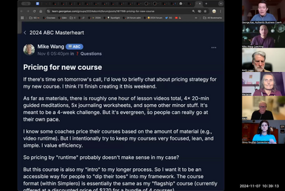 Pricing of a course (Mike Wang) using Ai chatbots