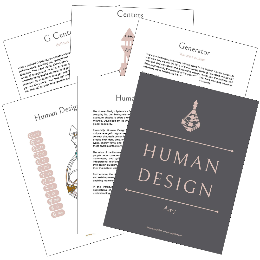 48-page human design report sample by bAmplified