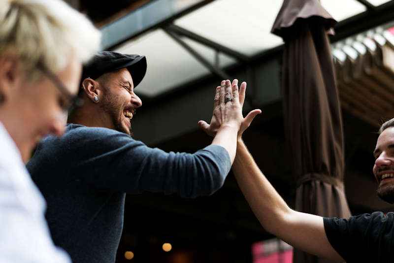 Friends chill out together after resolving some conflict