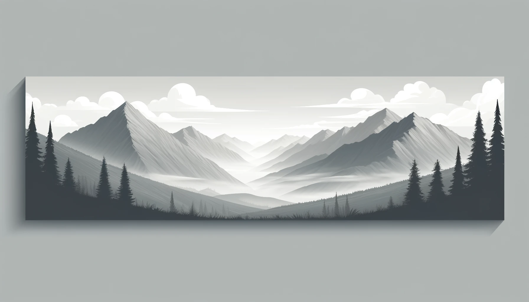 DALL·E 2024-10-31 11.52.13 - A panoramic banner image of a greyed-out, scenic mountain landscape with soft grayscale tones. The image features tall, majestic mountains with some c