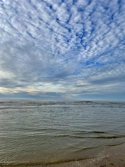 Clouds, beach, horizon, freedom and space