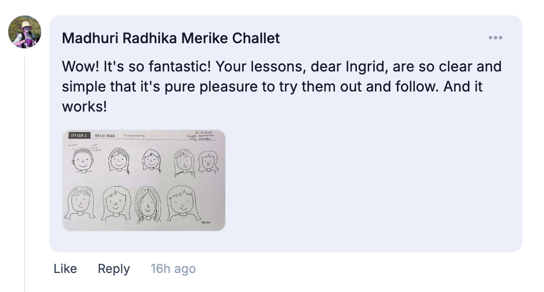 Simple illustration testimonial screenshot