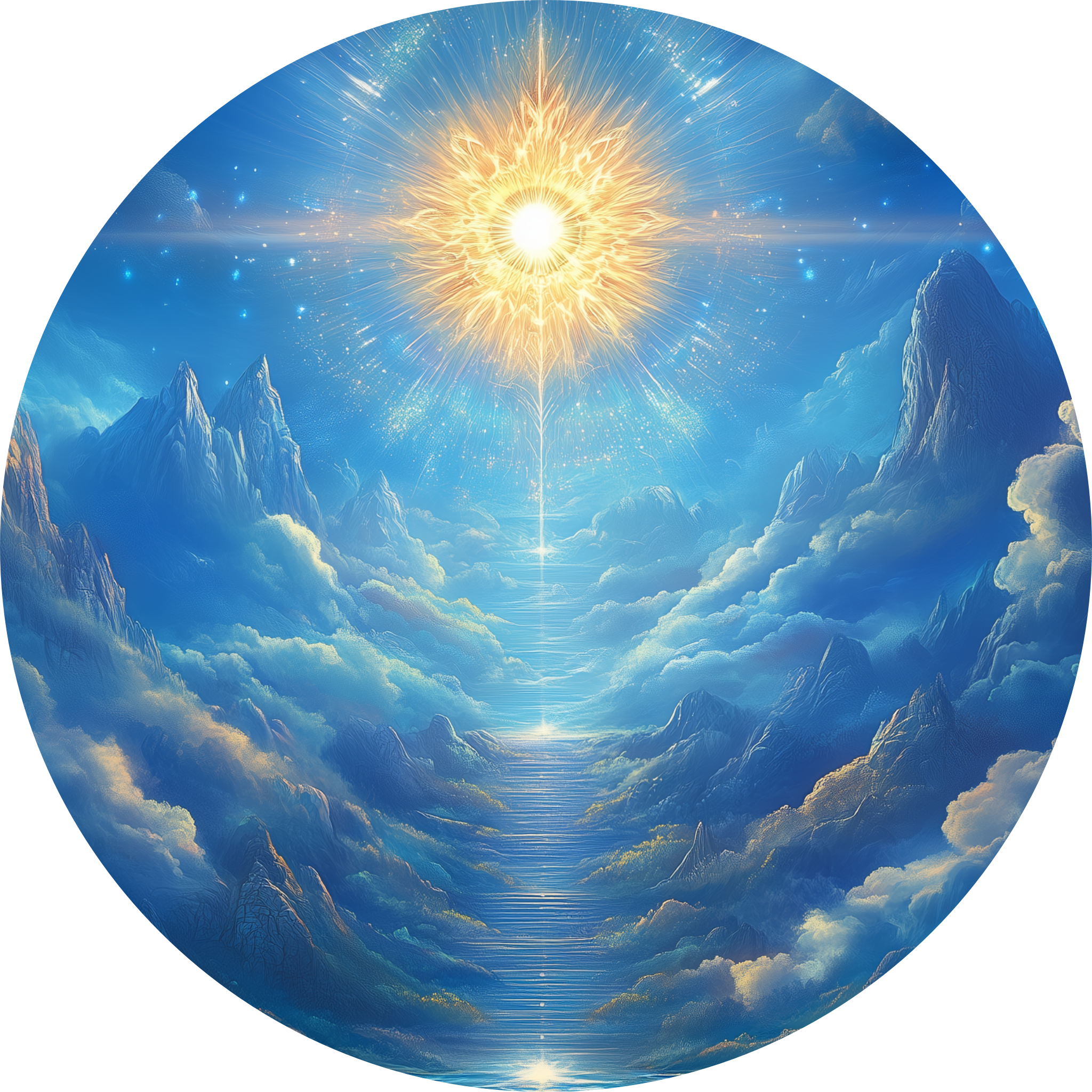 blue sun star sparkle light CIRCLE