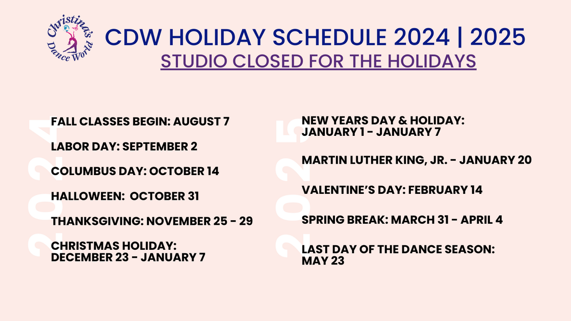 HOLIDAY SCHEDULE