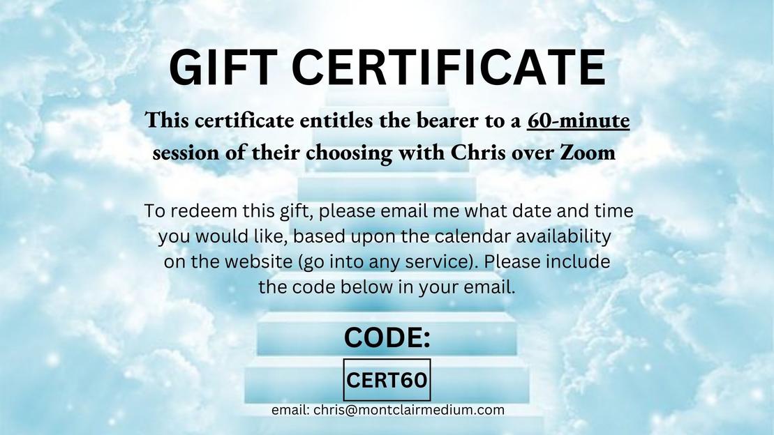 GIFT CERTIFICATE60