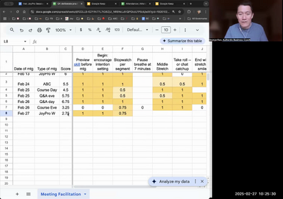 Example of Deliberate Practice Log (meeting facilitation)