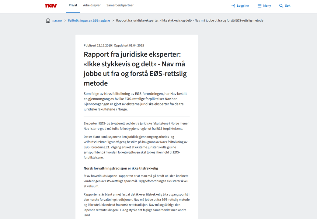 Rapport fra ekstertutvalg