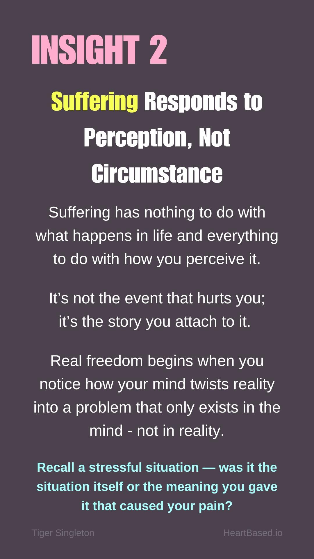 BIG2 Suffering Responds to Perception, Not Circumstance
