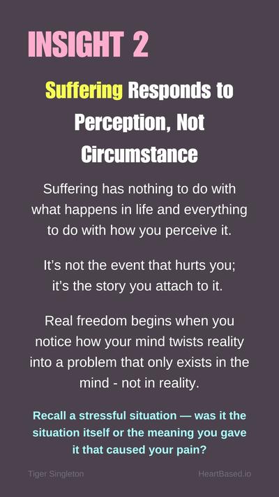 BIG2 Suffering Responds to Perception, Not Circumstance