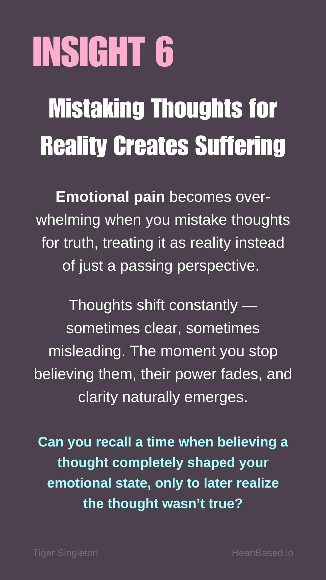 BIG6 Identification with Thought Turns Imagination Into Suffering