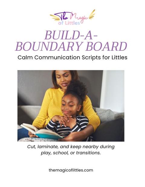 An African American mother and child sitting together, reading a book, illustrating the peace and connection fostered by the 'Build-A-Boundary Board' for calm communication scripts for children