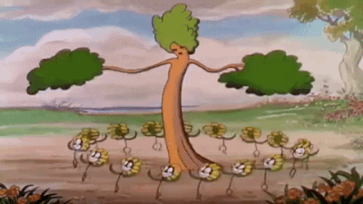 Dancing tree and sunflower giphy