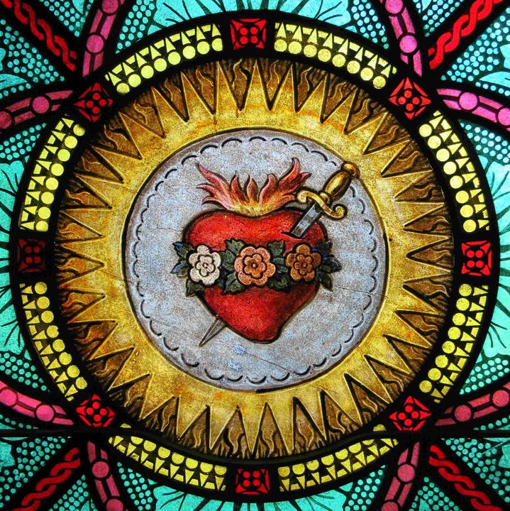 basic stained glass sacred heart