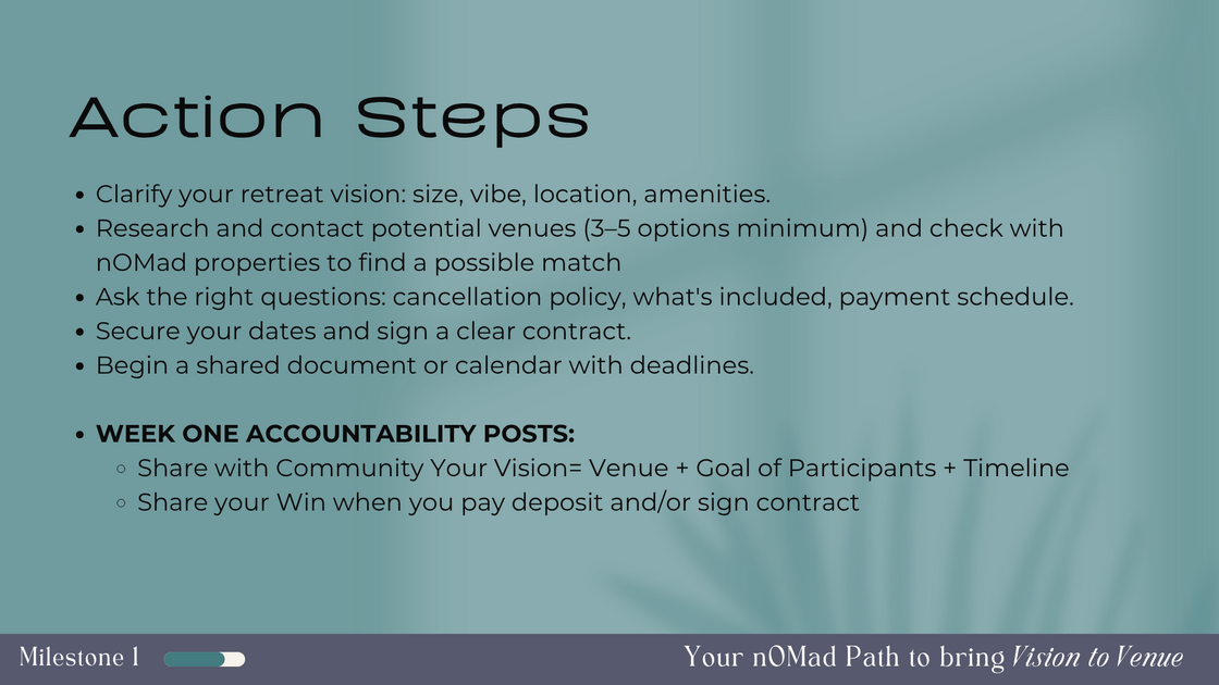 Milestone 1 Vision to Venue