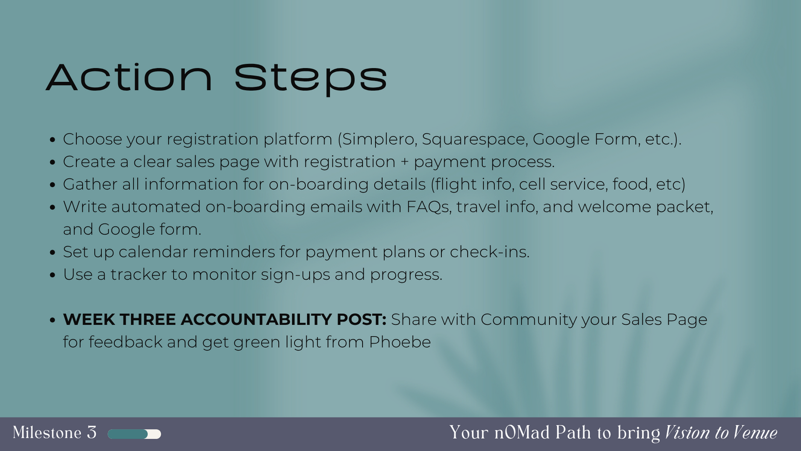 Milestone 3 Vision to Venue